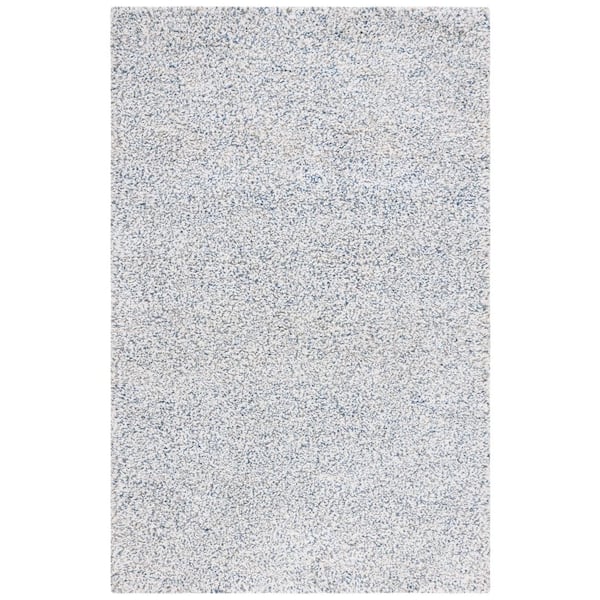 SAFAVIEH Berber 8 ft. x 10 ft. Ivory/Blue Abstract Speckled Area Rug