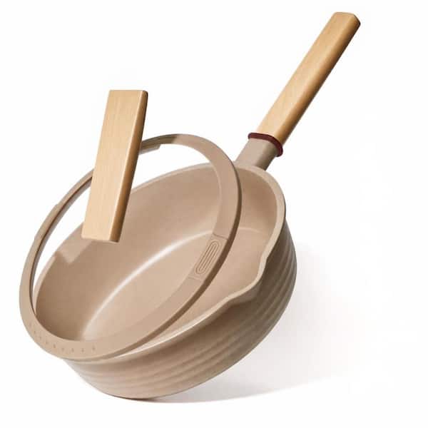 9.5 in. Nonstick Deep Saute Pan with Glass Lid and Pour Spouts, PFOA Free, Swiss ILAG Coating, Stay-Cool Handle