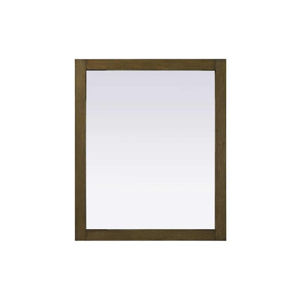 Hazel Oak 30 in. W x 36 in. H Transitional Rectangle Mirror
