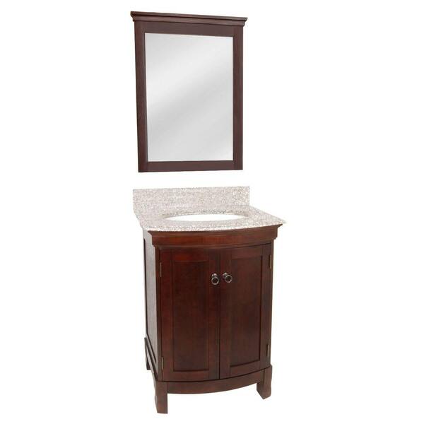 Foremost Clairemont 24 in. Vanity in Espresso with Canyon Dusk Granite Top and Mirror in Espresso-DISCONTINUED