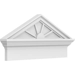 2-3/4 in. x 26 in. x 13-3/8 in. (Pitch 6/12) Peaked Cap 4-Spoke Architectural Grade PVC Combination Pediment Moulding