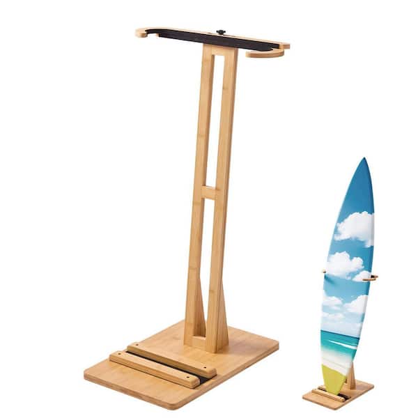 Vertical Surfboard Stand Wooden Surfboard Rack for Storage and Display Adjustable and Freestanding Board Stand Organizer
