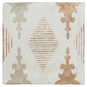 Paula Purroy Catalan Aztec Terracotta 5.11 in. x 0.35 in. Matte Ceramic Wall Tile Sample