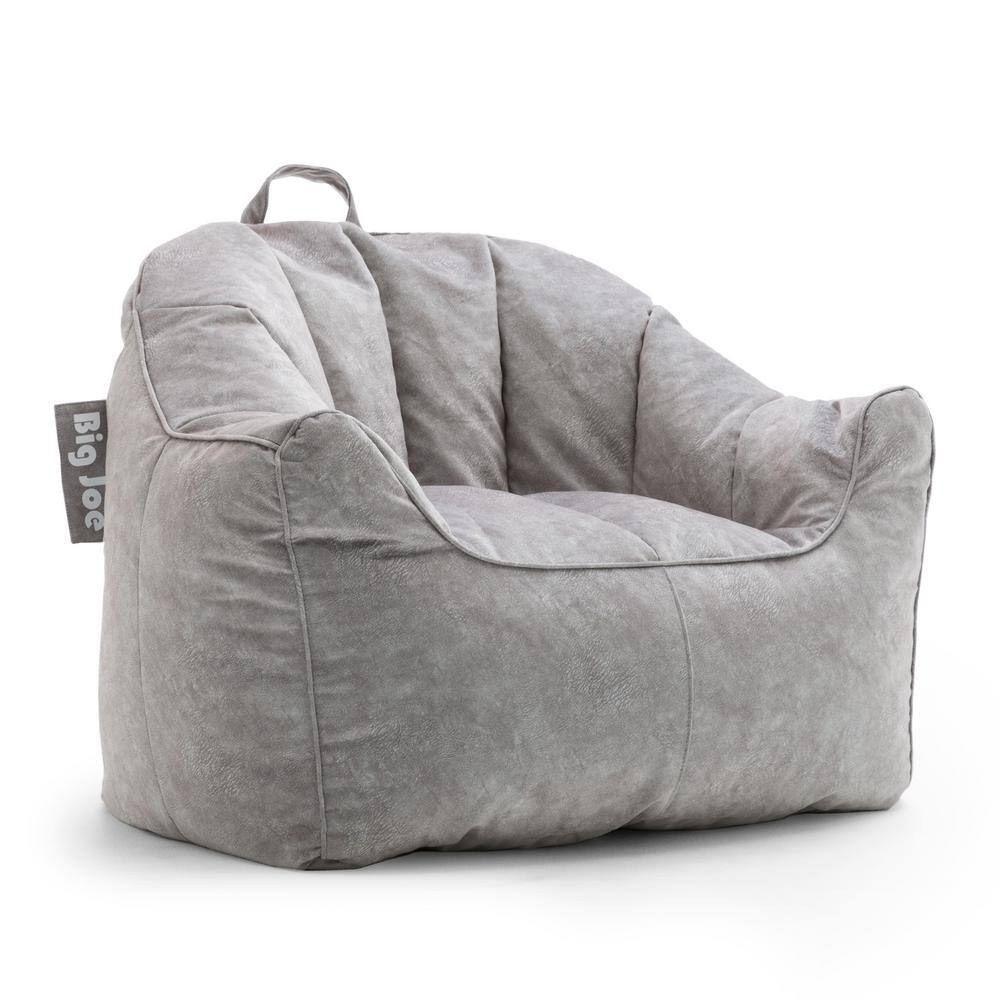 Big Joe Hug Chair Lunar Gray Hyde Bean Bag 0672411 The Home Depot