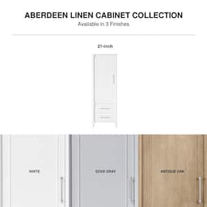 Aberdeen 21 in. W x 14 in. D x 60 in. H Dove Gray Freestanding Linen Cabinet