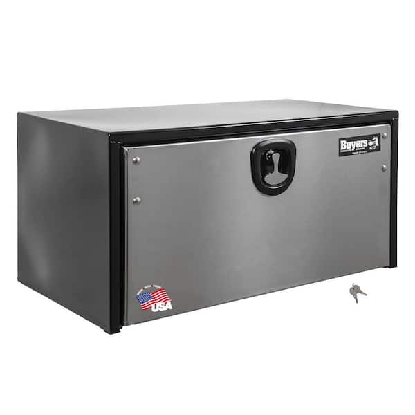 BUYERS PRODUCTS 24 in. x 24 in. x 36 in. Gloss Black Steel Underbody Truck Tool Box with Stainless Steel Door