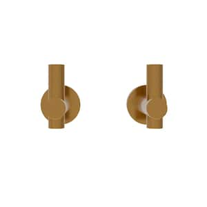 NestPro 2-Pieces Wall Mounted J-Hook Round Bathroom Robe/Towel Hook in Brushed Gold