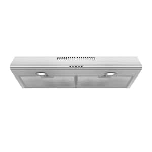 30 in. Ducted Under Cabinet Range Hood in Stainless Steel with Light and Push Button