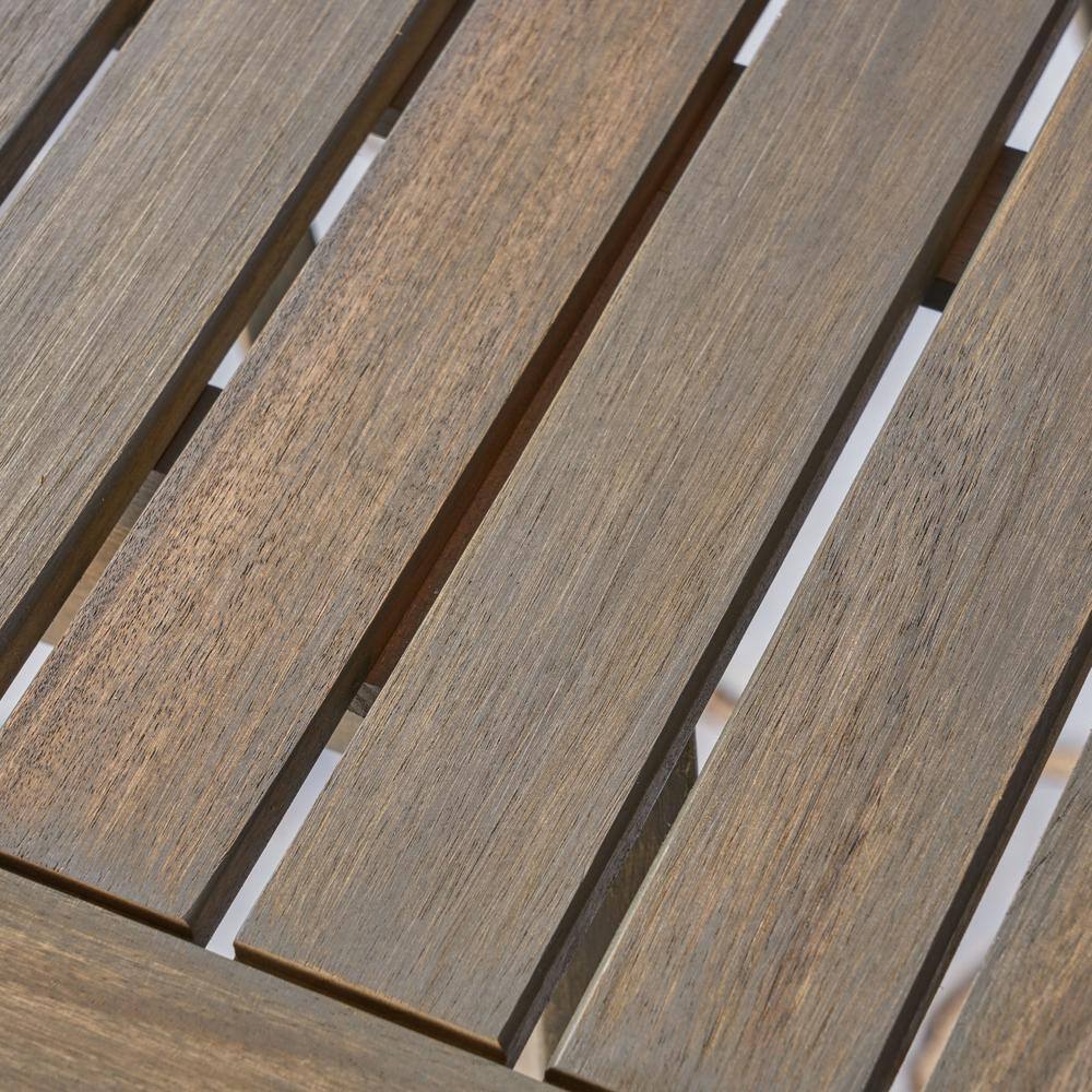 Petite Gray Acacia Wood Square Dining Table