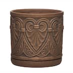 Roman Medium 12 in. x 12 in. 17 Qt. Brown Ceramic Indoor/Outplanter Pot