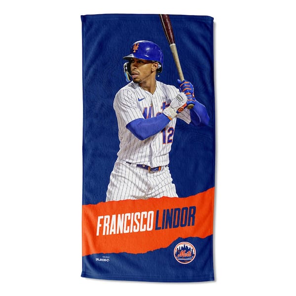 THE NORTHWEST GROUP MLB Multi-Color Mets 23 Francisco Lindor Printed Cotton/Polyester Blend Beach Towel