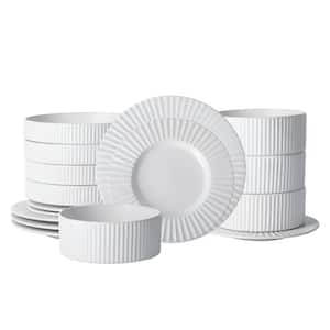 Christian Siriano Lusso 16-Piece Dinnerware Set Stoneware, Service for 4, White
