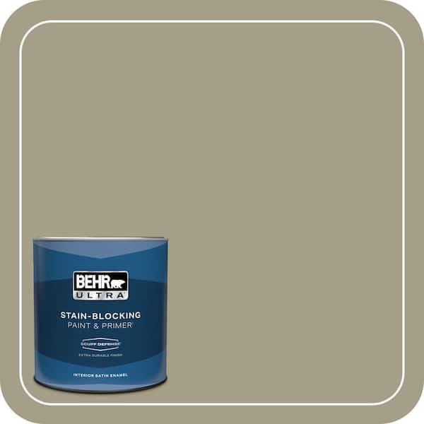 BEHR ULTRA 1 qt. #PMD-57 Fossil Stone Extra Durable Satin Enamel Interior Paint & Primer