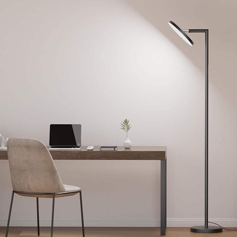 69.7 in. Black 1-Light Smart Dimmable Column Floor Lamp for Living Room with Metal Shade price history on PriceWatchPro