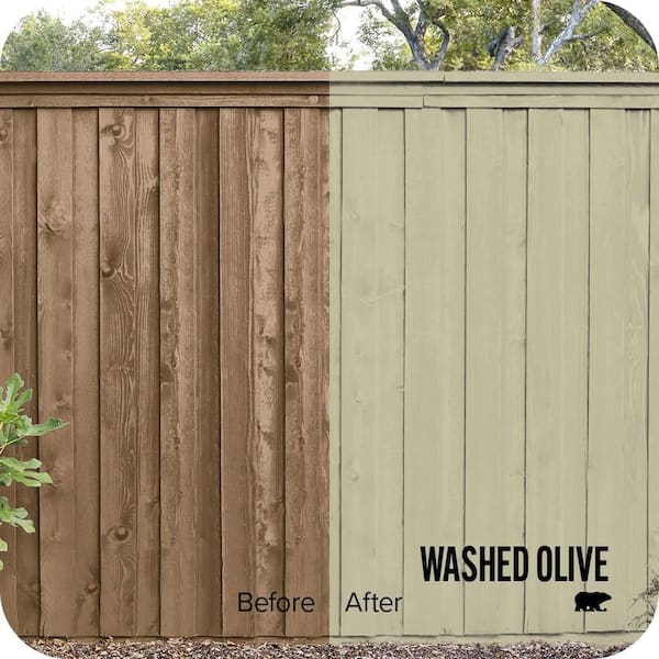 1 gal. #S350-3 Washed Olive Solid Color House and Fence Exterior Wood Stain