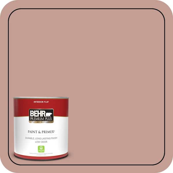 BEHR PREMIUM PLUS 1 qt. #S170-4 Retro Pink Flat Low Odor Interior Paint & Primer