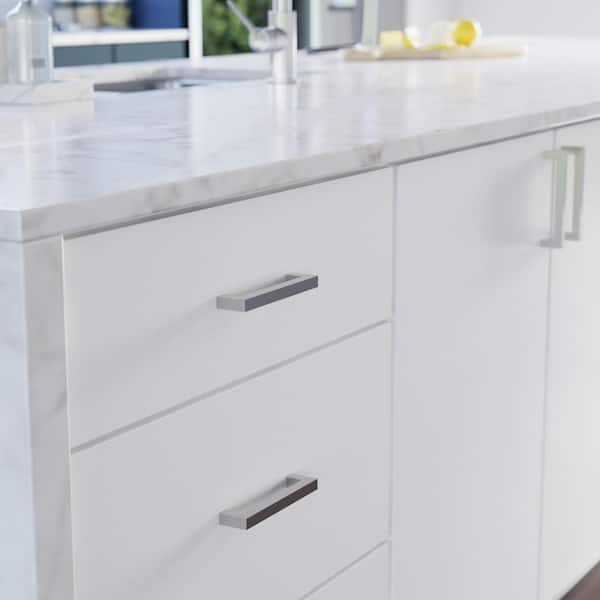 30-Pack Simple Modern Square 5-1/16 in. (128 mm) Modern Cabinet Drawer Pulls in Stainless Steel