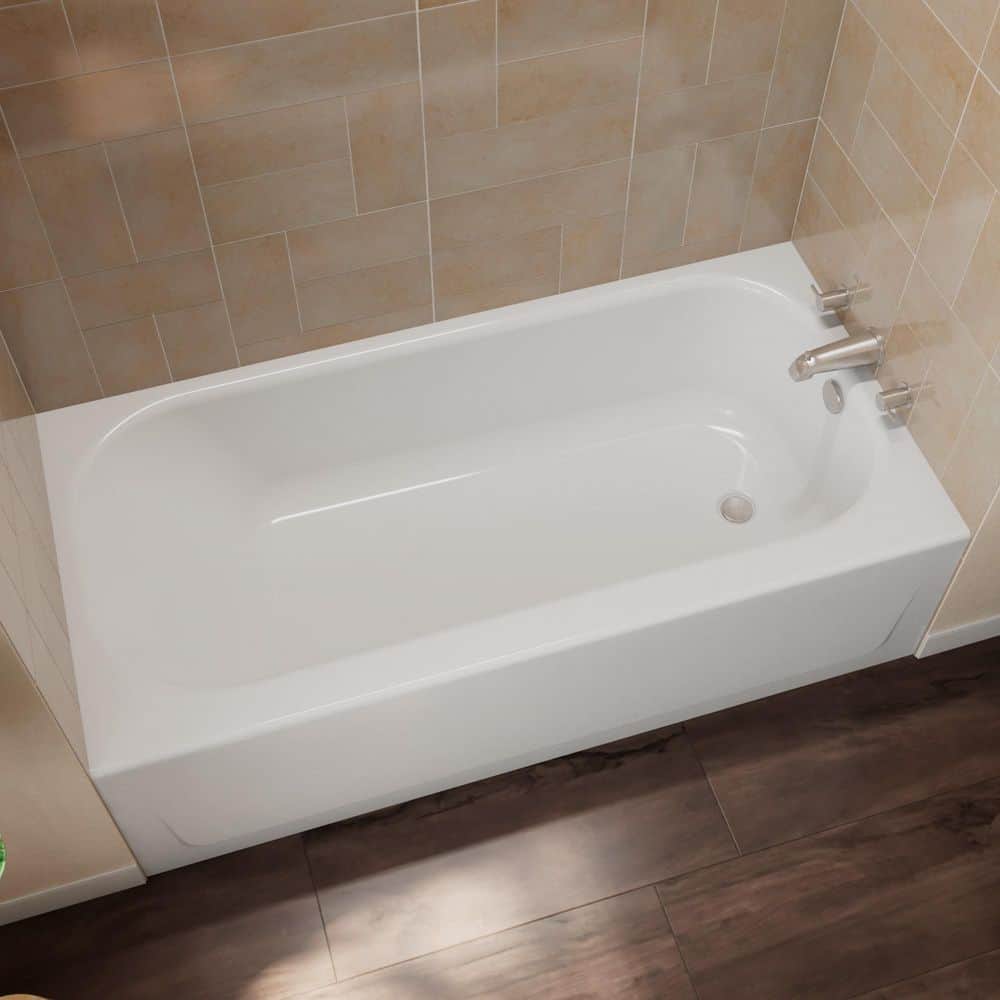 Mauicast 60 in. x 30 in. Rectangular Alcove Soaking Bathtub with Right Drai