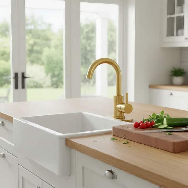 Single Handle Bar Faucet with All Mounting Hardware in Gold