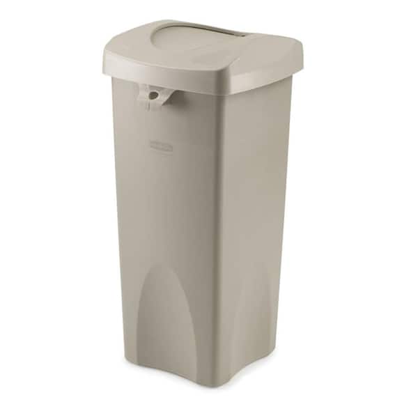 Lavex 23 Gallon Red Slim Rectangular Recycle Bin with Bottle / Can Lid