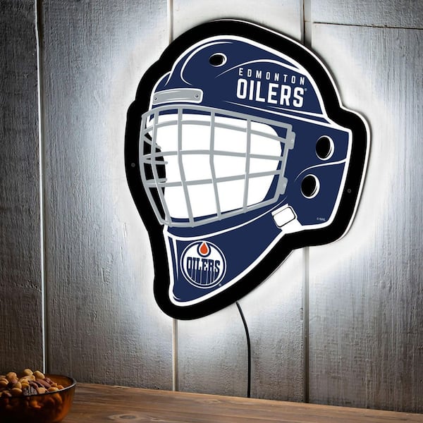 Evergreen Edmonton Oilers Helmet 19 in. x 15 in. Plug-in LED Lighted Sign