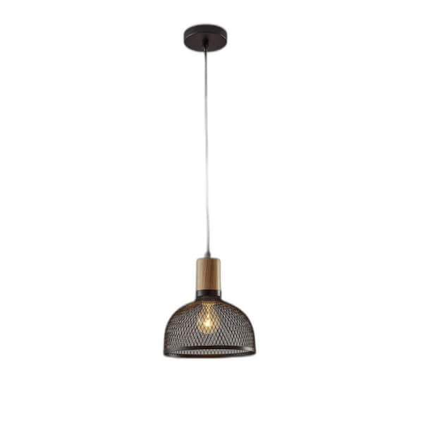 HomeRoots 60-Watt 1 Light Matte Pendant Light with Fabric, No Bulbs Included
