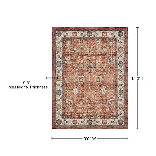 Unique Loom Utopia Antheia Terracotta 9' 0 x 12' 0 Area Rug