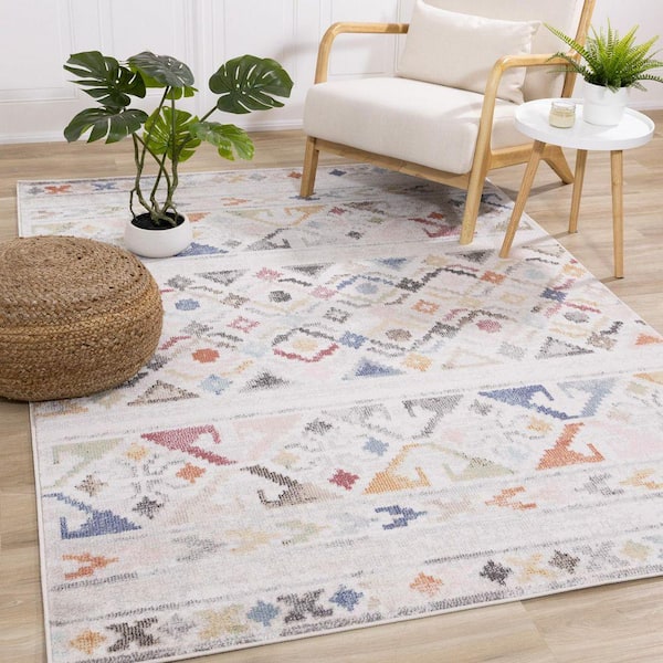Solenne Collections 8 ft. x 11 ft. Beige Over-Dyed, Tribal/Southwestern Indoor Area Rug
