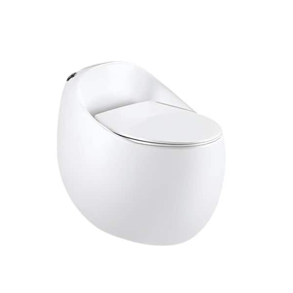 12 in. Rough In 1-Piece 1.45 Gal. GPF Elongated Comfort Height Toilet in White Seat Included