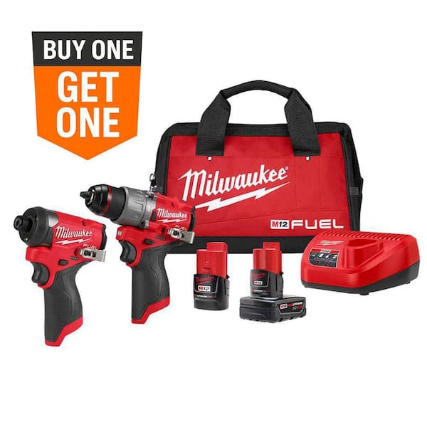 M12 FUEL 12-Volt Lithium-Ion Brushless Cordless Hammer Drill and Impact Driver Combo Kit w/2 Batteries and Bag (2-Tool)