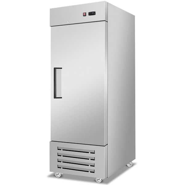 27 in. 18.68 Cu. ft. Auto/Cycle Defrost Upright Freezer in Stainless Steel With 4 Casters and Adjustable Shelves