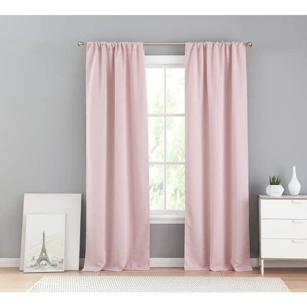 lala + bash Blush Novelty Rod Pocket Room Darkening Curtain - 37 in. W x 84 in. L (Set of 2)