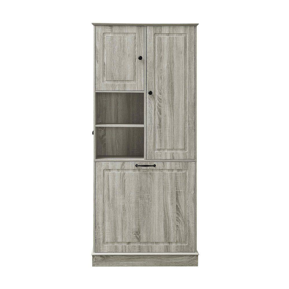BAYA 30 in. W x 14 in. D x 68 in. H Gray Wooden Storage Linen Cabinet for Bathroom price history on PriceWatchPro