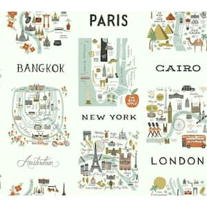 60.75 sq. ft. City Maps Wallpaper