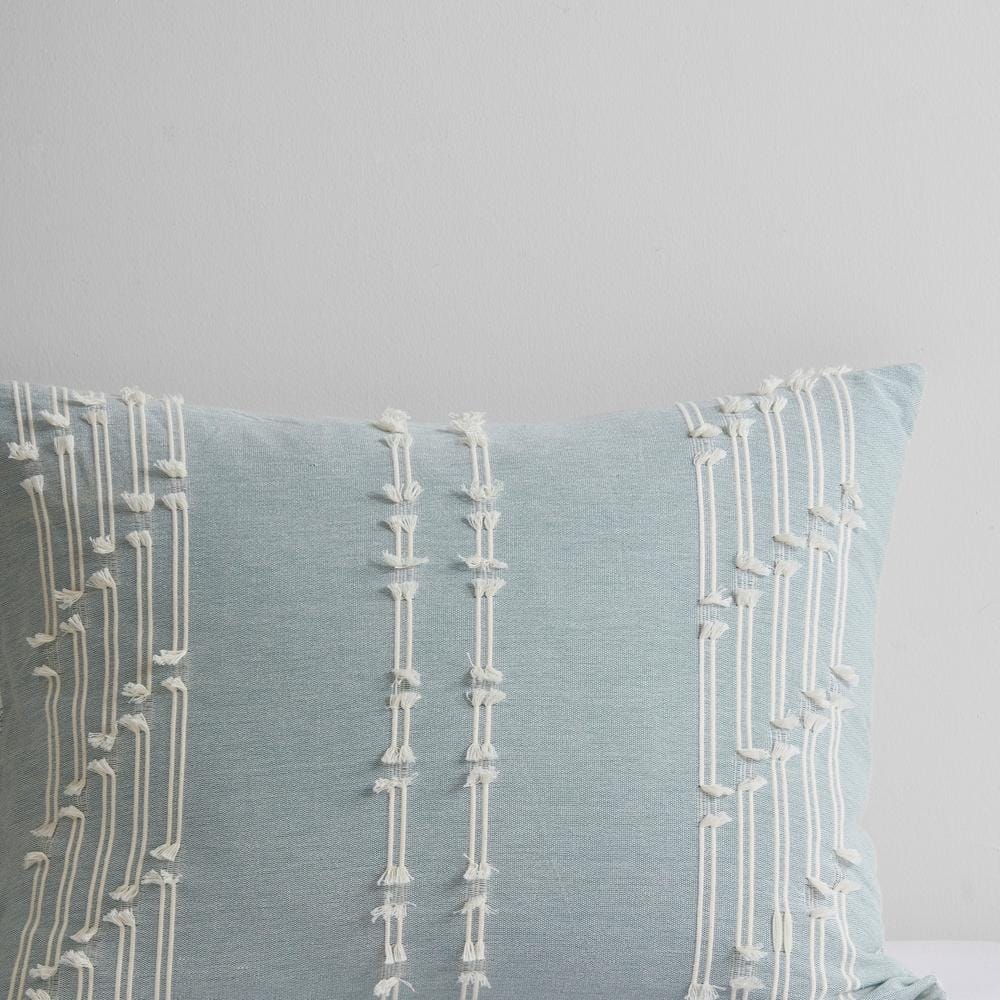 Aqua Cotton Jacquard Reversible Full Comforter Set