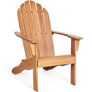 1-Piece Wooden Outdoor Lounge Chair in Natural with Ergonomic Design for Yard and Garden
