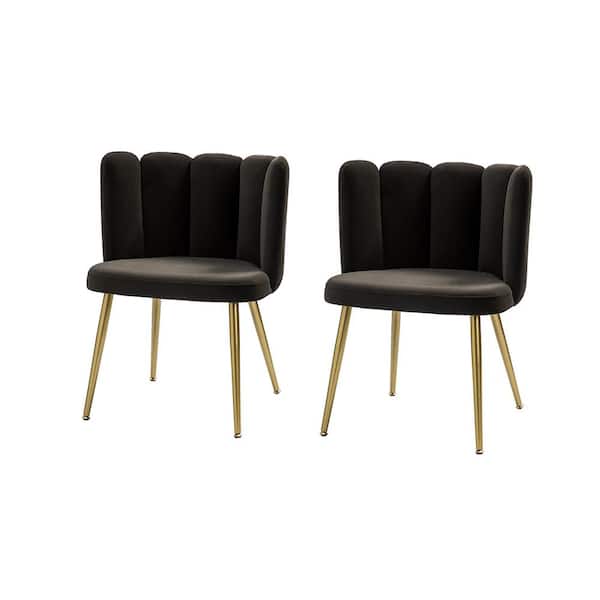 JAYDEN CREATION Bona Charcoal Side Chair with Metal Legs (Set of 2)