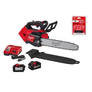 M18 FUEL 14 in. Top Handle 18V Lithium-Ion Brushless Cordless Chainsaw Kit with 8.0 Ah, 12.0 Ah Battery & 14 in. Chain