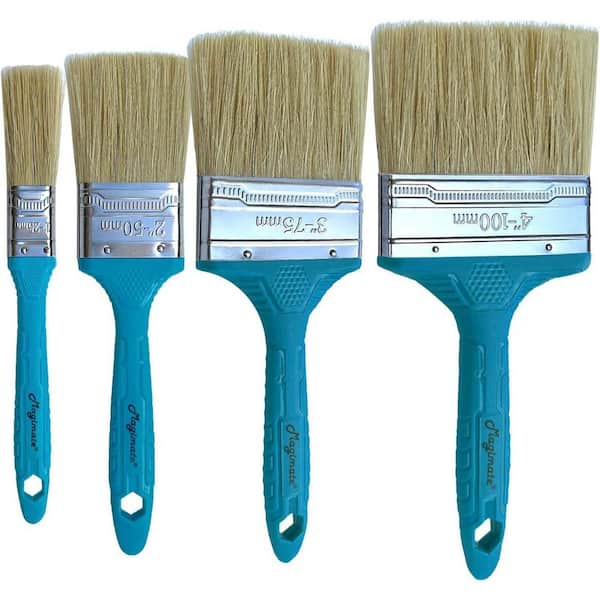 KIWDZFU 4-Piece Assorted Stain Brushes Set Bristle Paint Brushes with Natural Synthetic Blend 1 to 4 in. Variety