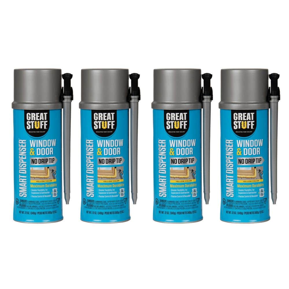 Smart Dispenser 12 oz. Window and Door Insulating Spray Foam Sealant (4 Pac