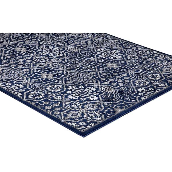 Jefferson Collection Athens Navy 3 ft. x 4 ft. Area Rug