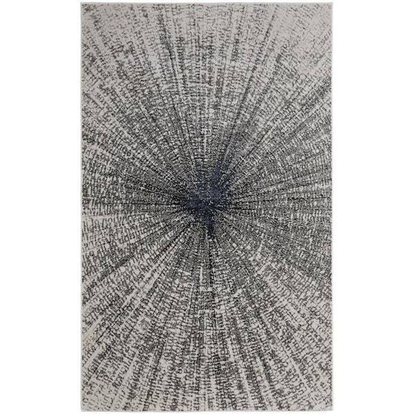HomeRoots 4 X 6 Gray, Ivory Abstract Area Rug