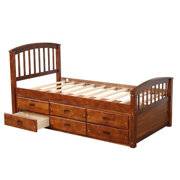 Buy solid sheesham wood bed online with storage in platform design