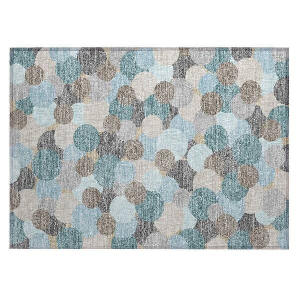 Chantille Machine Washable Indoor/Outdoor Abstract ACN2450 Turquoise 2 ft. x 3 ft. Accent Rug