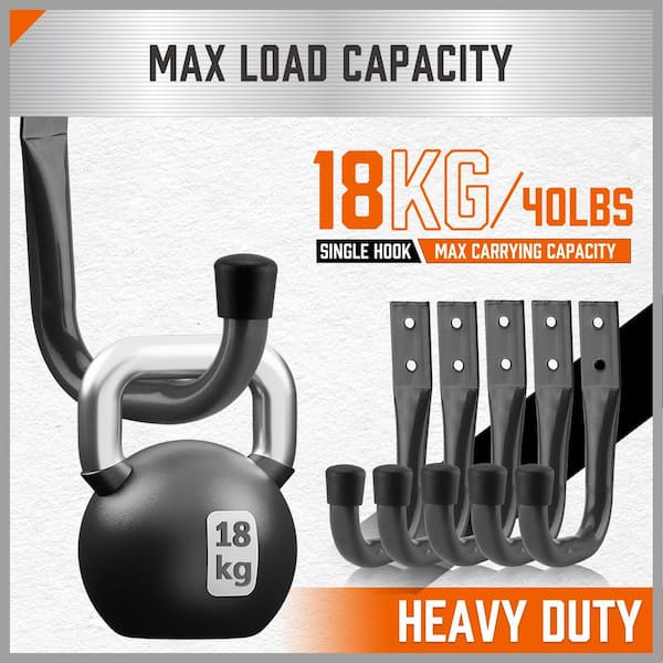 6 Pieces 4. 37in Black Metal Heavy Duty Utility Hooks for Wall