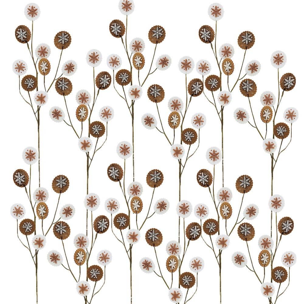 A & B Home 32 in. H Gingerbread Sprays Set of 12 Brown/White K