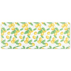 Bloomfield Lots Of Lemons White/Yellow 18 in. x 48 in. Anti-Fatigue Kitchen Mat