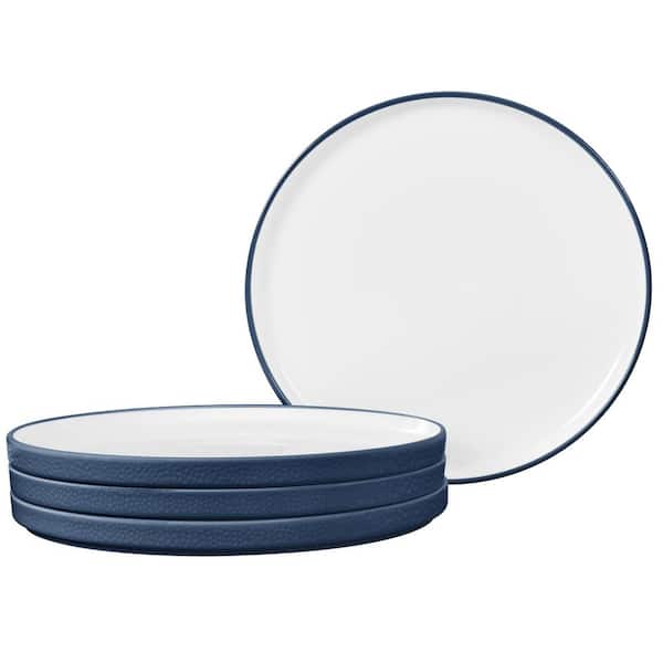 Colortex Stone Blue 9.75 in. Porcelain Dinner Plates, (Set of 4)