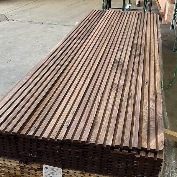 Swaner Hardwood 1 in. x 5 in. x 8 ft. Walnut Shiplap Slat Wall