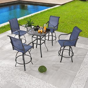 5-Piece Square Metal Outdoor Dining Set